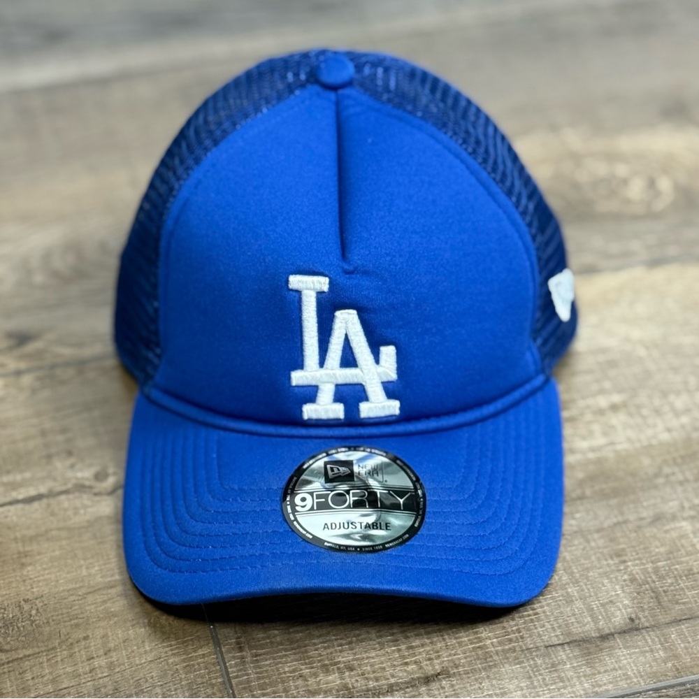 New Era 9Forty Los Angeles Dodgers Snapback Hat Royal Blue Striped Mesh New Era